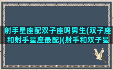 射手星座配双子座吗男生(双子座和射手星座最配)(射手和双子星座配不配)