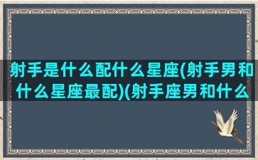 射手是什么配什么星座(射手男和什么星座最配)(射手座男和什么星座男最配对)