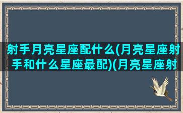 射手月亮星座配什么(月亮星座射手和什么星座最配)(月亮星座射手女与什么星座配)