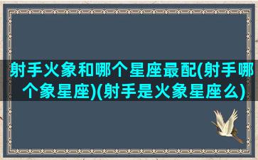 射手火象和哪个星座最配(射手哪个象星座)(射手是火象星座么)