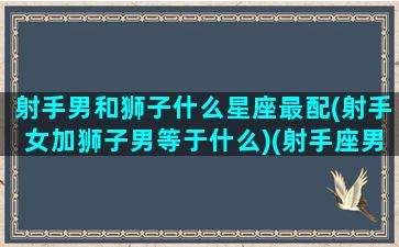 射手男和狮子什么星座最配(射手女加狮子男等于什么)(射手座男和狮子座女配对指数是多少)