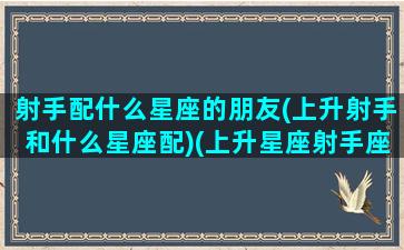 射手配什么星座的朋友(上升射手和什么星座配)(上升星座射手座和什么星座配对好)