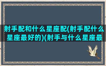 射手配和什么星座配(射手配什么星座最好的)(射手与什么星座最配)