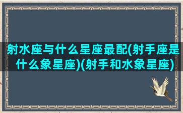 射水座与什么星座最配(射手座是什么象星座)(射手和水象星座)