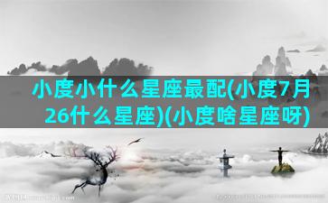 小度小什么星座最配(小度7月26什么星座)(小度啥星座呀)