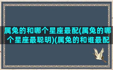 属兔的和哪个星座最配(属兔的哪个星座最聪明)(属兔的和谁最配)