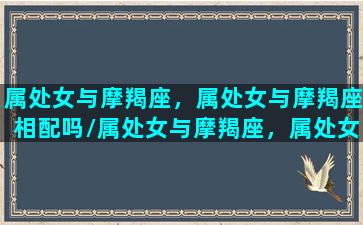 属处女与摩羯座，属处女与摩羯座相配吗/属处女与摩羯座，属处女与摩羯座相配吗-我的网站