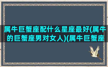 属牛巨蟹座配什么星座最好(属牛的巨蟹座男对女人)(属牛巨蟹座男生的性格)