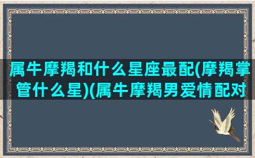 属牛摩羯和什么星座最配(摩羯掌管什么星)(属牛摩羯男爱情配对)