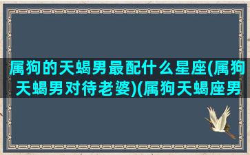 属狗的天蝎男最配什么星座(属狗天蝎男对待老婆)(属狗天蝎座男生爱情)