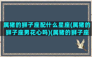 属猪的狮子座配什么星座(属猪的狮子座男花心吗)(属猪的狮子座姻缘)