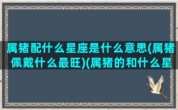 属猪配什么星座是什么意思(属猪佩戴什么最旺)(属猪的和什么星座最相配)