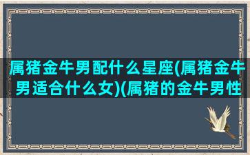 属猪金牛男配什么星座(属猪金牛男适合什么女)(属猪的金牛男性方面)