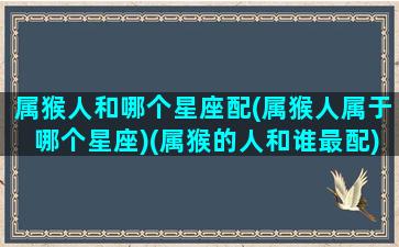 属猴人和哪个星座配(属猴人属于哪个星座)(属猴的人和谁最配)