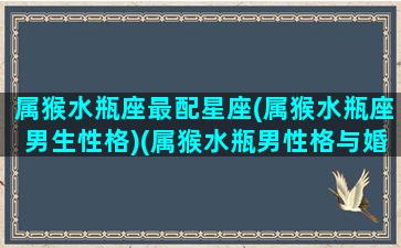 属猴水瓶座最配星座(属猴水瓶座男生性格)(属猴水瓶男性格与婚姻)