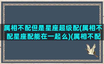 属相不配但是星座超级配(属相不配星座配能在一起么)(属相不配就不能结婚吗)