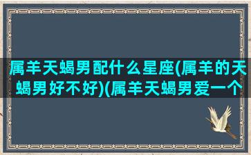 属羊天蝎男配什么星座(属羊的天蝎男好不好)(属羊天蝎男爱一个人的表现)