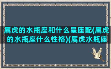 属虎的水瓶座和什么星座配(属虎的水瓶座什么性格)(属虎水瓶座好不好)