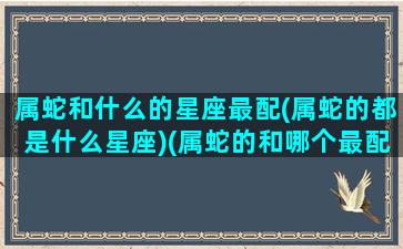 属蛇和什么的星座最配(属蛇的都是什么星座)(属蛇的和哪个最配)