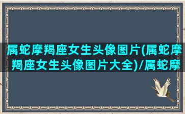 属蛇摩羯座女生头像图片(属蛇摩羯座女生头像图片大全)/属蛇摩羯座女生头像图片(属蛇摩羯座女生头像图片大全)-我的网站