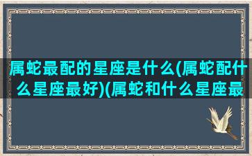 属蛇最配的星座是什么(属蛇配什么星座最好)(属蛇和什么星座最适合)