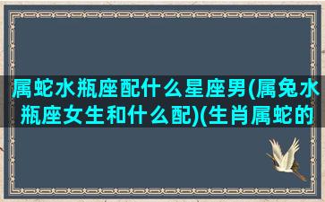 属蛇水瓶座配什么星座男(属兔水瓶座女生和什么配)(生肖属蛇的水瓶座男性格)