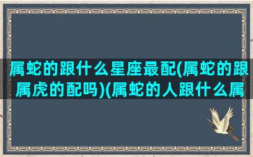 属蛇的跟什么星座最配(属蛇的跟属虎的配吗)(属蛇的人跟什么属相合)