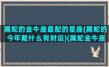 属蛇的金牛座最配的星座(属蛇的今年戴什么有财运)(属蛇金牛座最佳)