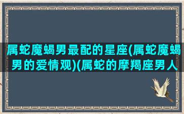 属蛇魔蝎男最配的星座(属蛇魔蝎男的爱情观)(属蛇的摩羯座男人和什么星座)