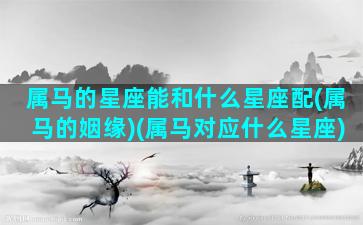 属马的星座能和什么星座配(属马的姻缘)(属马对应什么星座)