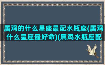 属鸡的什么星座最配水瓶座(属鸡什么星座最好命)(属鸡水瓶座配对)