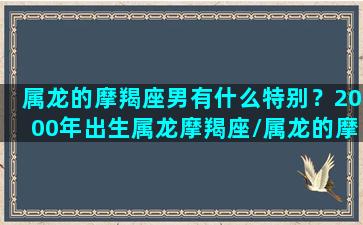 属龙的摩羯座男有什么特别？2000年出生属龙摩羯座/属龙的摩羯座男有什么特别？2000年出生属龙摩羯座-我的网站