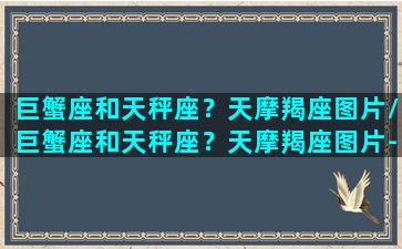 巨蟹座和天秤座？天摩羯座图片/巨蟹座和天秤座？天摩羯座图片-我的网站