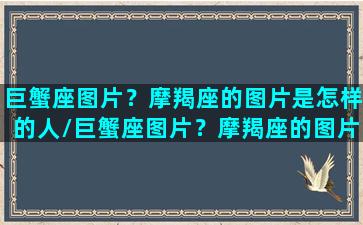 巨蟹座图片？摩羯座的图片是怎样的人/巨蟹座图片？摩羯座的图片是怎样的人-我的网站