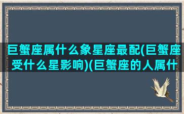 巨蟹座属什么象星座最配(巨蟹座受什么星影响)(巨蟹座的人属什么属相)