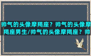 帅气的头像摩羯座？帅气的头像摩羯座男生/帅气的头像摩羯座？帅气的头像摩羯座男生-我的网站