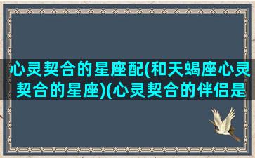 心灵契合的星座配(和天蝎座心灵契合的星座)(心灵契合的伴侣是什么意思)