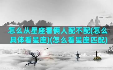 怎么从星座看俩人配不配(怎么具体看星座)(怎么看星座匹配)