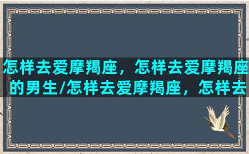 怎样去爱摩羯座，怎样去爱摩羯座的男生/怎样去爱摩羯座，怎样去爱摩羯座的男生-我的网站