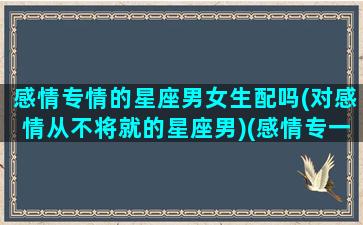 感情专情的星座男女生配吗(对感情从不将就的星座男)(感情专一的星座男)