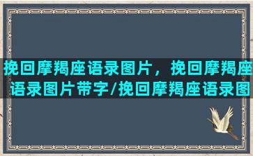 挽回摩羯座语录图片，挽回摩羯座语录图片带字/挽回摩羯座语录图片，挽回摩羯座语录图片带字-我的网站