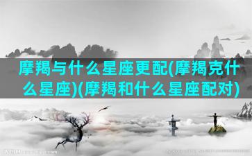 摩羯与什么星座更配(摩羯克什么星座)(摩羯和什么星座配对)