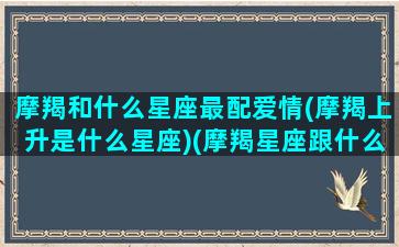 摩羯和什么星座最配爱情(摩羯上升是什么星座)(摩羯星座跟什么星座最配)