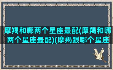 摩羯和哪两个星座最配(摩羯和哪两个星座最配)(摩羯跟哪个星座比较搭配)