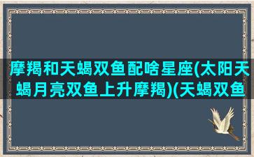 摩羯和天蝎双鱼配啥星座(太阳天蝎月亮双鱼上升摩羯)(天蝎双鱼摩羯三个星座是轮回最后)