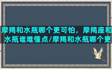 摩羯和水瓶哪个更可怕，摩羯座和水瓶谁难懂点/摩羯和水瓶哪个更可怕，摩羯座和水瓶谁难懂点-我的网站