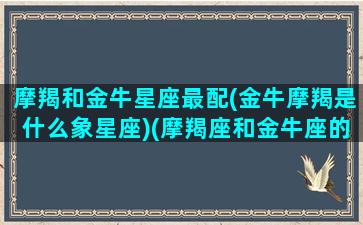 摩羯和金牛星座最配(金牛摩羯是什么象星座)(摩羯座和金牛座的匹配指数是多少)