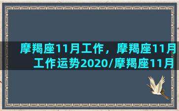 摩羯座11月工作，摩羯座11月工作运势2020/摩羯座11月工作，摩羯座11月工作运势2020-我的网站