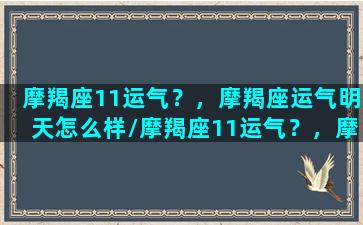 摩羯座11运气？，摩羯座运气明天怎么样/摩羯座11运气？，摩羯座运气明天怎么样-我的网站