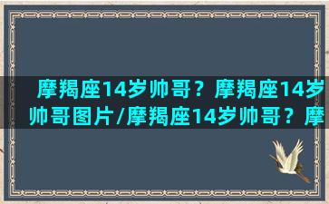 摩羯座14岁帅哥？摩羯座14岁帅哥图片/摩羯座14岁帅哥？摩羯座14岁帅哥图片-我的网站